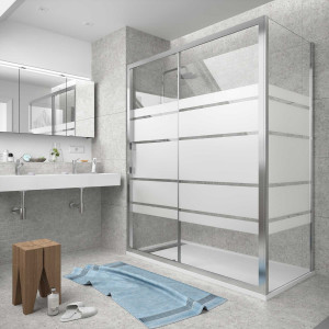 16798 SALGAR Душевая перегородка CLEAR с 1D и 1FS ROAD SCREEN PRINT