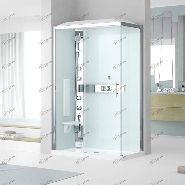 Novellini. Душевая кабина 100x70 A100x70 HYDROMASSAGE с низким душевым поддоном и крышей GLAX 3 GL3A107SM1F1KGL3A107DM1F1K