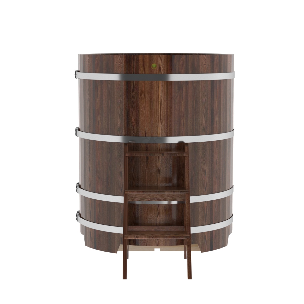 1201 Купель круглая из лиственницы d=1,17х1,4 морёная премиум Alyarus  - Вид №3