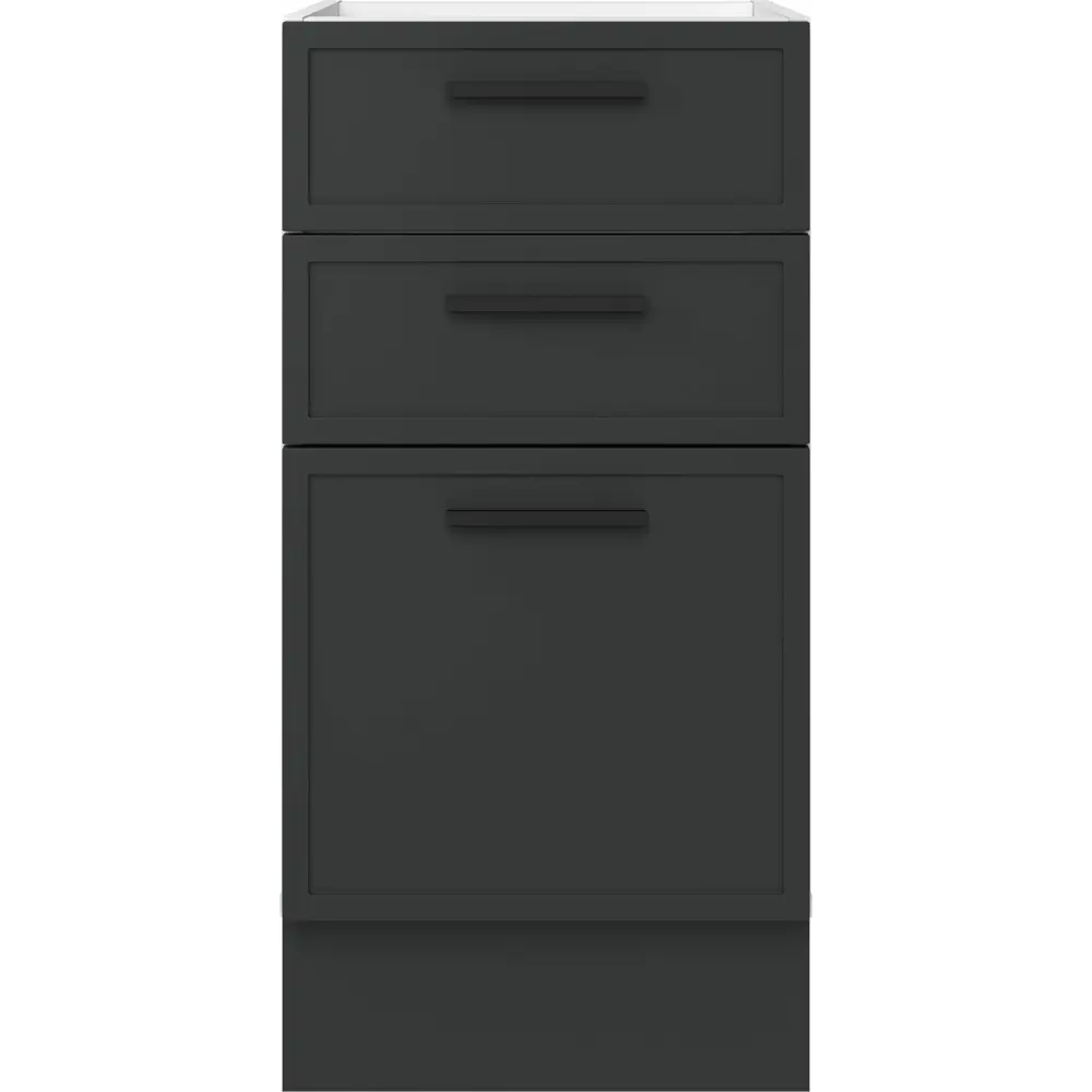 Кухонный шкаф напольный с 3 ящиками Неро Delinia 40x82.5x58 см МДФ цвет графит 86578024 STLM-2173211 - Вид №3