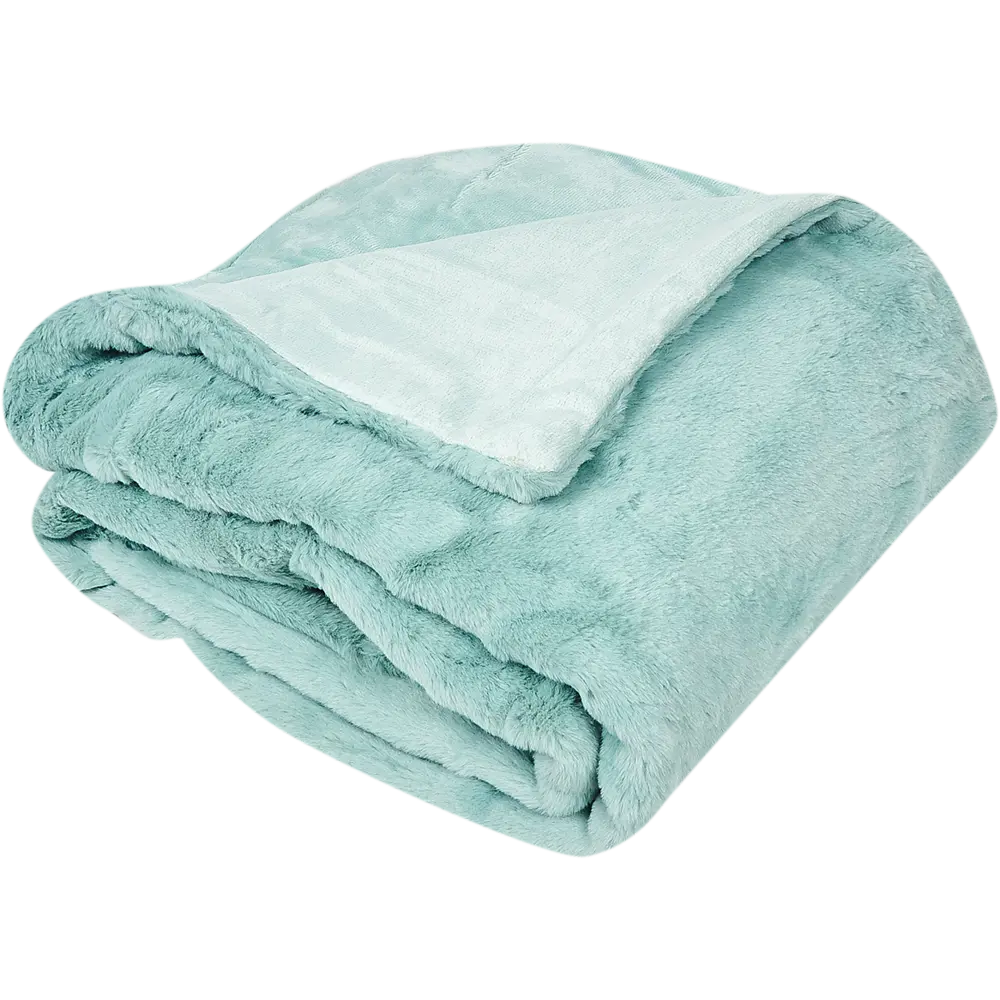 Плед Inspire Enalie 130x180 см искусственный мех цвет светло-бирюзовый 82485719 STLM-2177745  - Вид №2