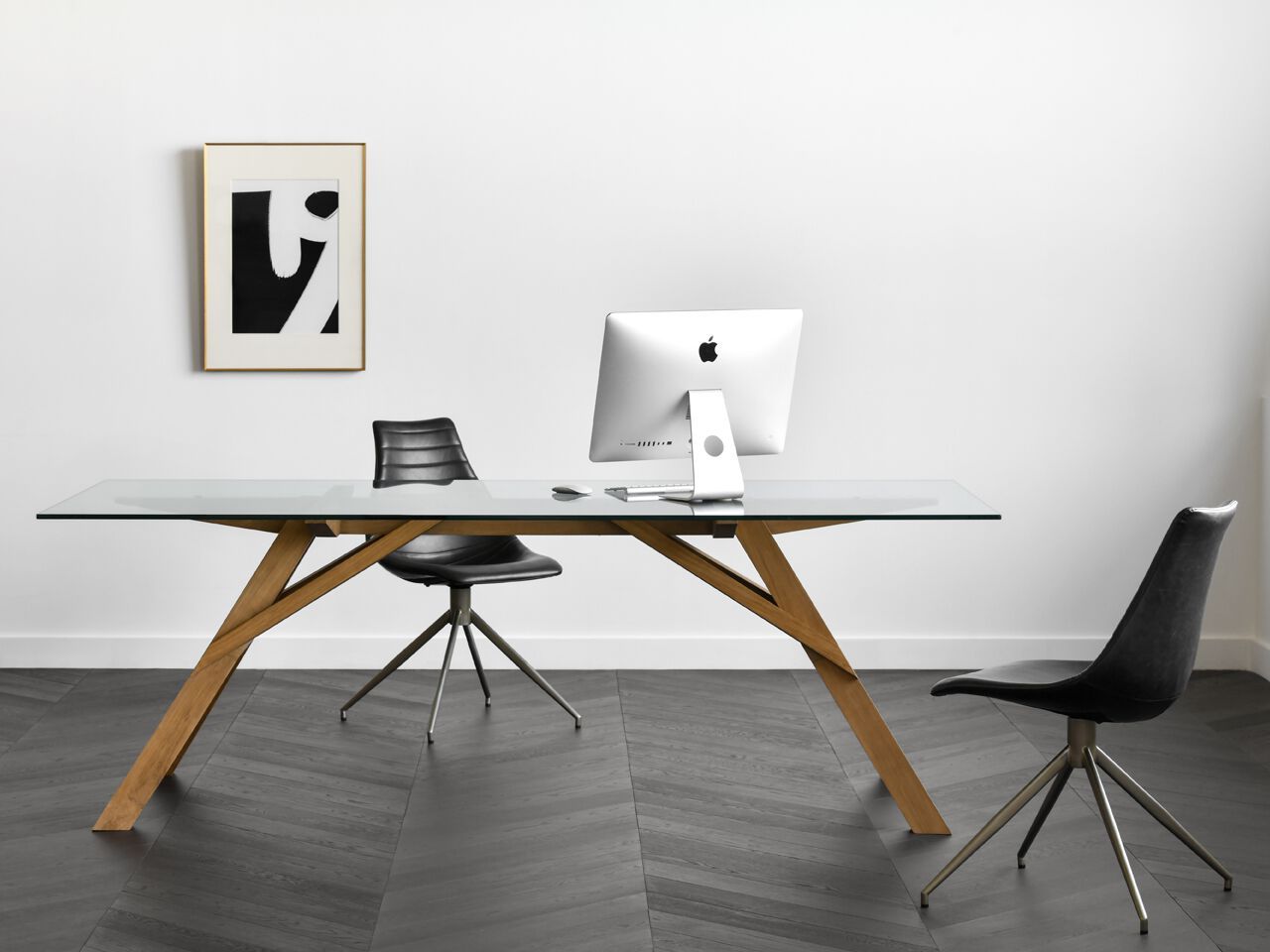 Прямоугольный стол из дерева и стекла Air Division ARCH-00080561 - Вид №4