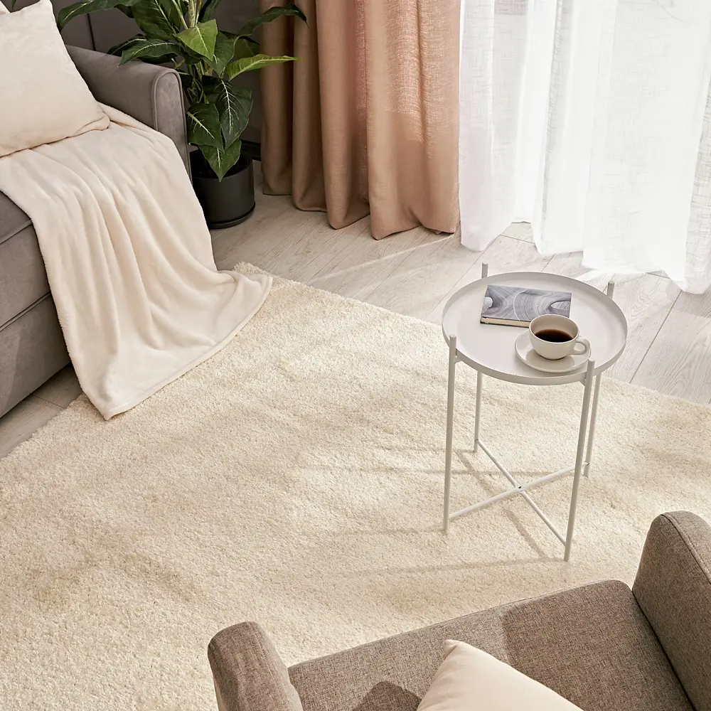 KREAFORTA Shaggy Bosfor — кремовый ковёр для современного интерьера 89394319 STLM-1567063