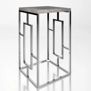 Приставной столик квадратный с черным мраморным топом 40 см "Гиллеспи" АЛЕТАН  350913 Белый;черный