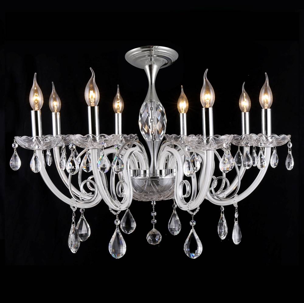 Подвесная люстра Crystal Lux Glamour SP-PL8 белая CRYSTAL LUX ДИЗАЙНЕРСКИЕ, GLAMOUR 059436 Белый  - Вид №1