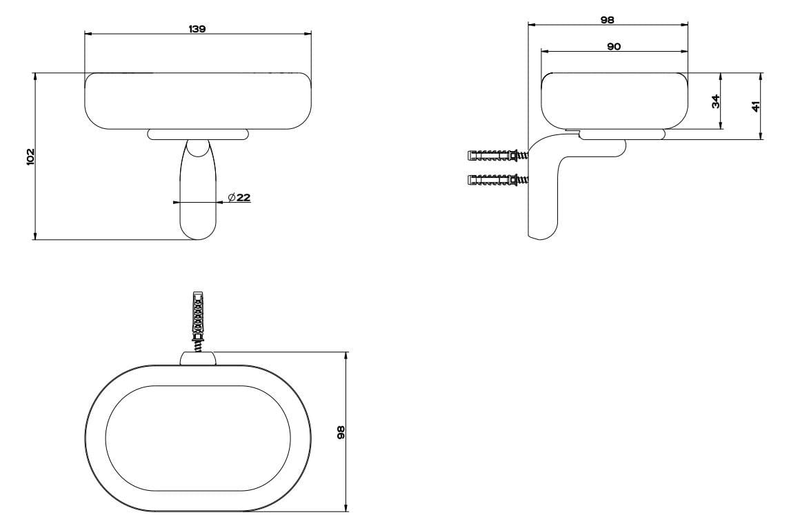 Настенная мыльница из керамогранита Gessi капля ARCH-00030413 - Вид №2