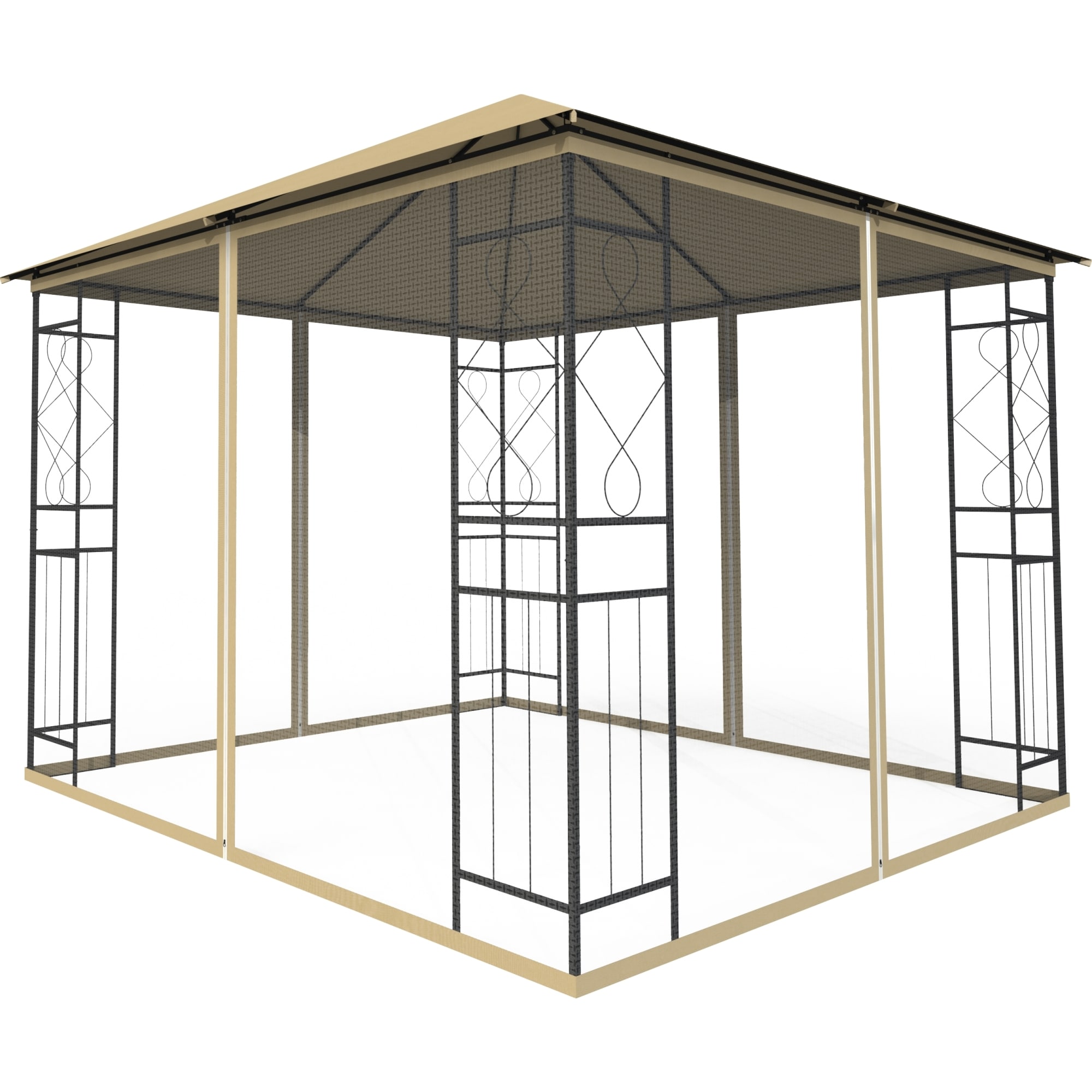 82697256 Шатер садовый с антимоскитной сеткой Рай 3х3х2.73 м сталь белый (без штор) Santreyd  - Вид №1