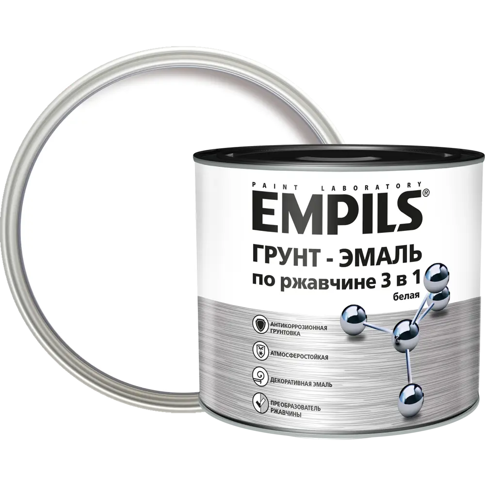 Грунт-эмаль по ржавчине 3в1 Empils PL гладкая цвет белый 2.7 кг STLM-2053285