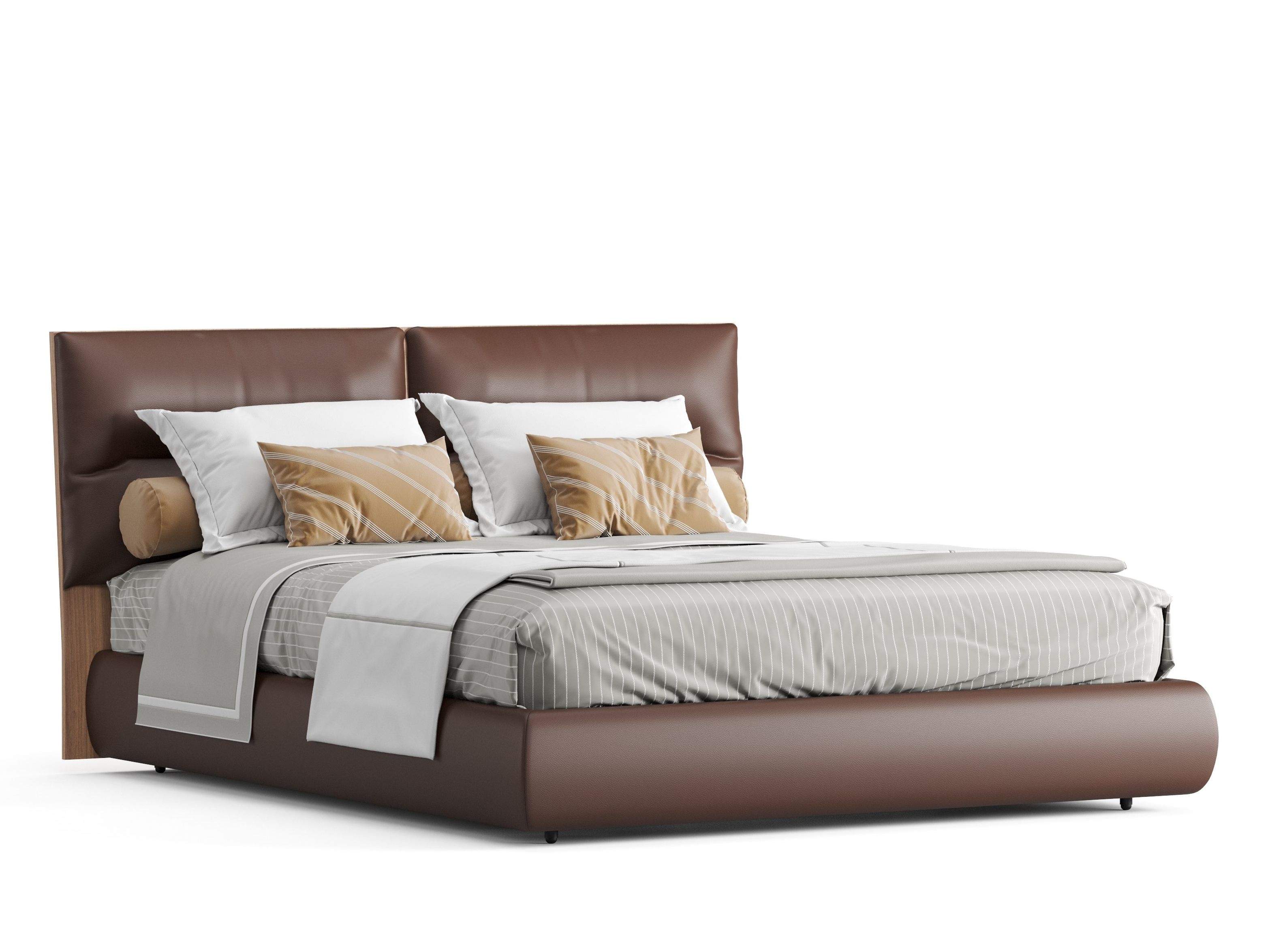 Кожаная двуспальная кровать с мягким изголовьем Ersa Nyks ARCH-00086985