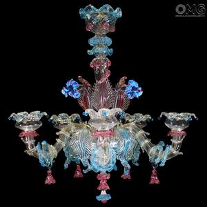 1078 ORIGINALMURANOGLASS Люстра Фиорино на 5 лампочек - Реццонико - муранское стекло OMG  см