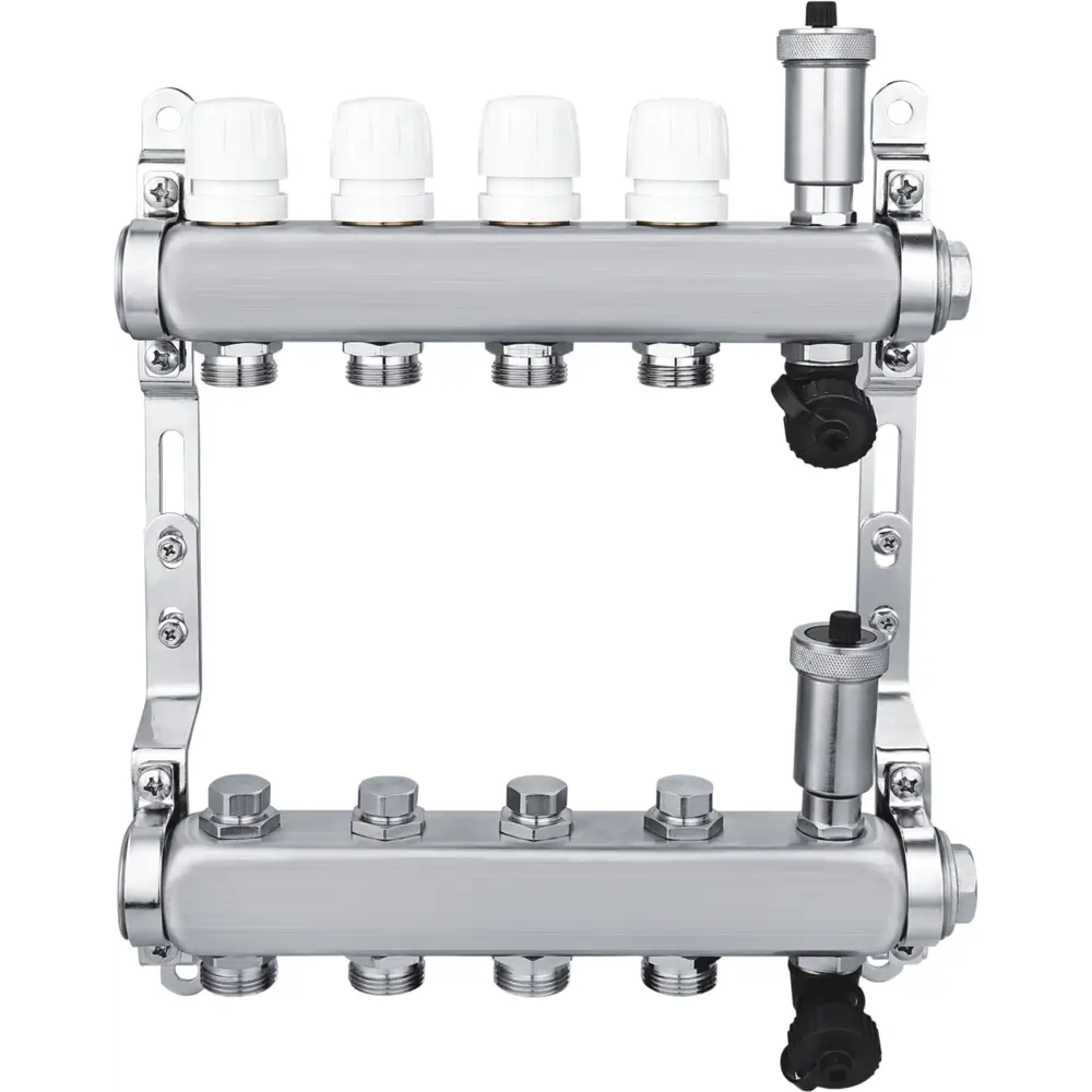 Коллекторная группа СПЕЦ для теплого пола на 4 контура из нержавеющей стали 89351133 STLM-1570917