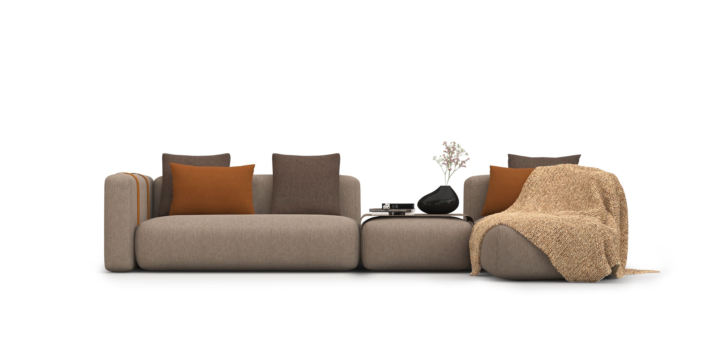 Тканевый диван с полуостровом HANNABI MODEL NO.20 TERRA ARCH-00099933 - Вид №1