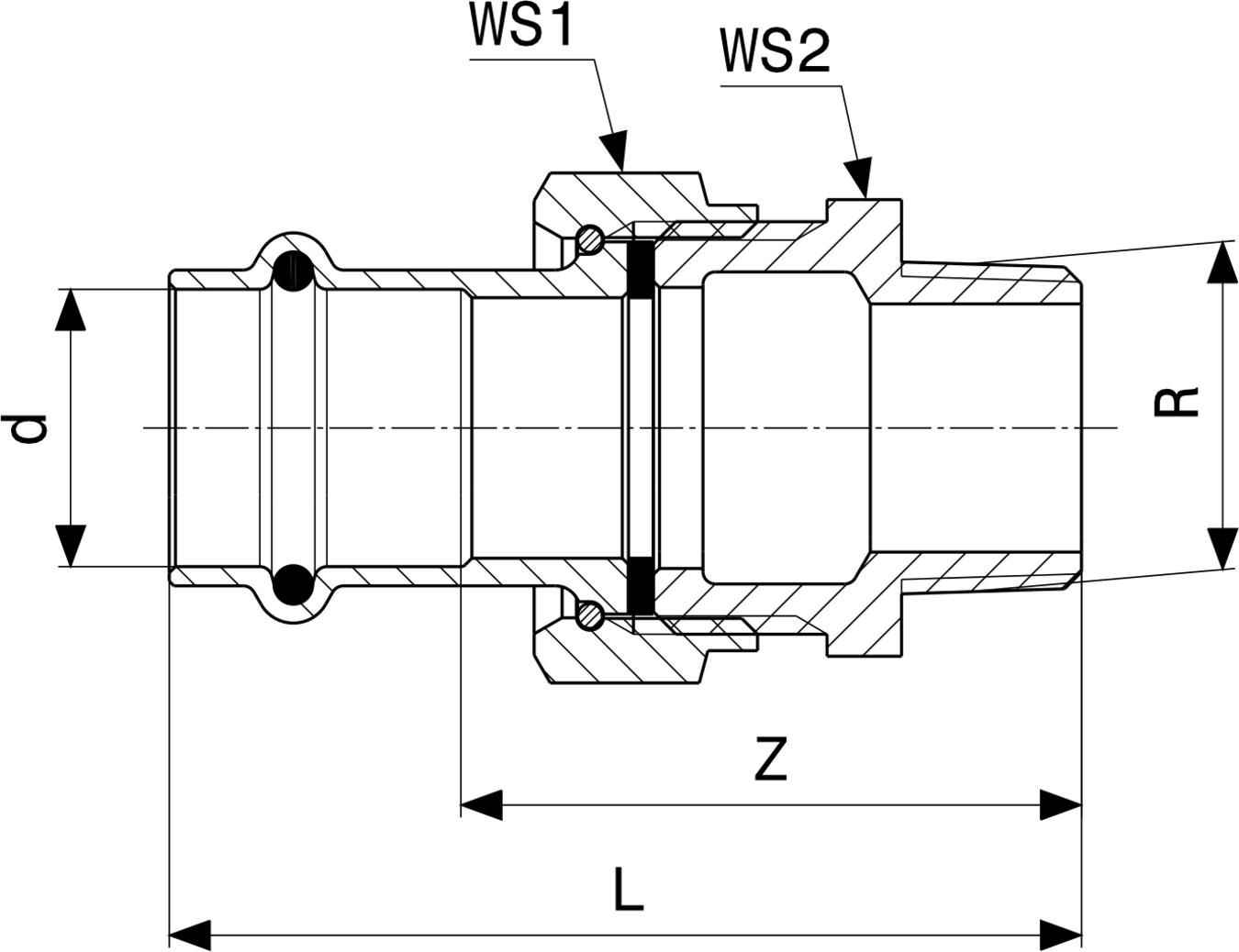 128 425 Модель 2265 Трубопроводные системы  Sanpress  Резьбовые соединения Santreyd  - Вид №3