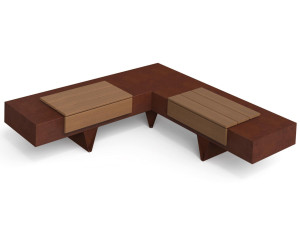 Модульная стальная скамья Corten™ без спинки