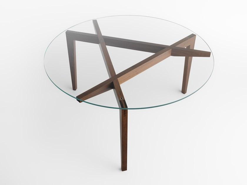 Casamania & Horm Круглый стол из дерева и стекла Autoreggente sun-id-1475312 - Вид №3