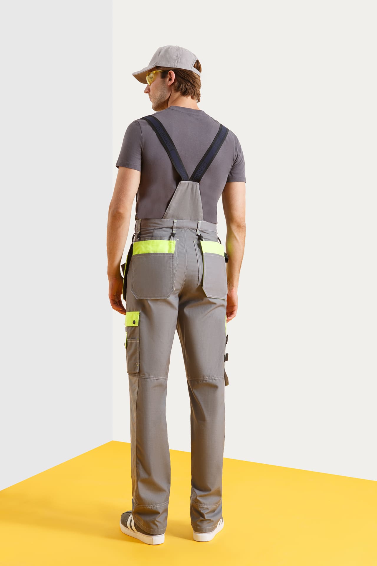 68816 Костюм "Прогресс" темно-серый светло-серый с лимонным  Летняя спецодежда  размер 48-50/182-188  - Вид №10