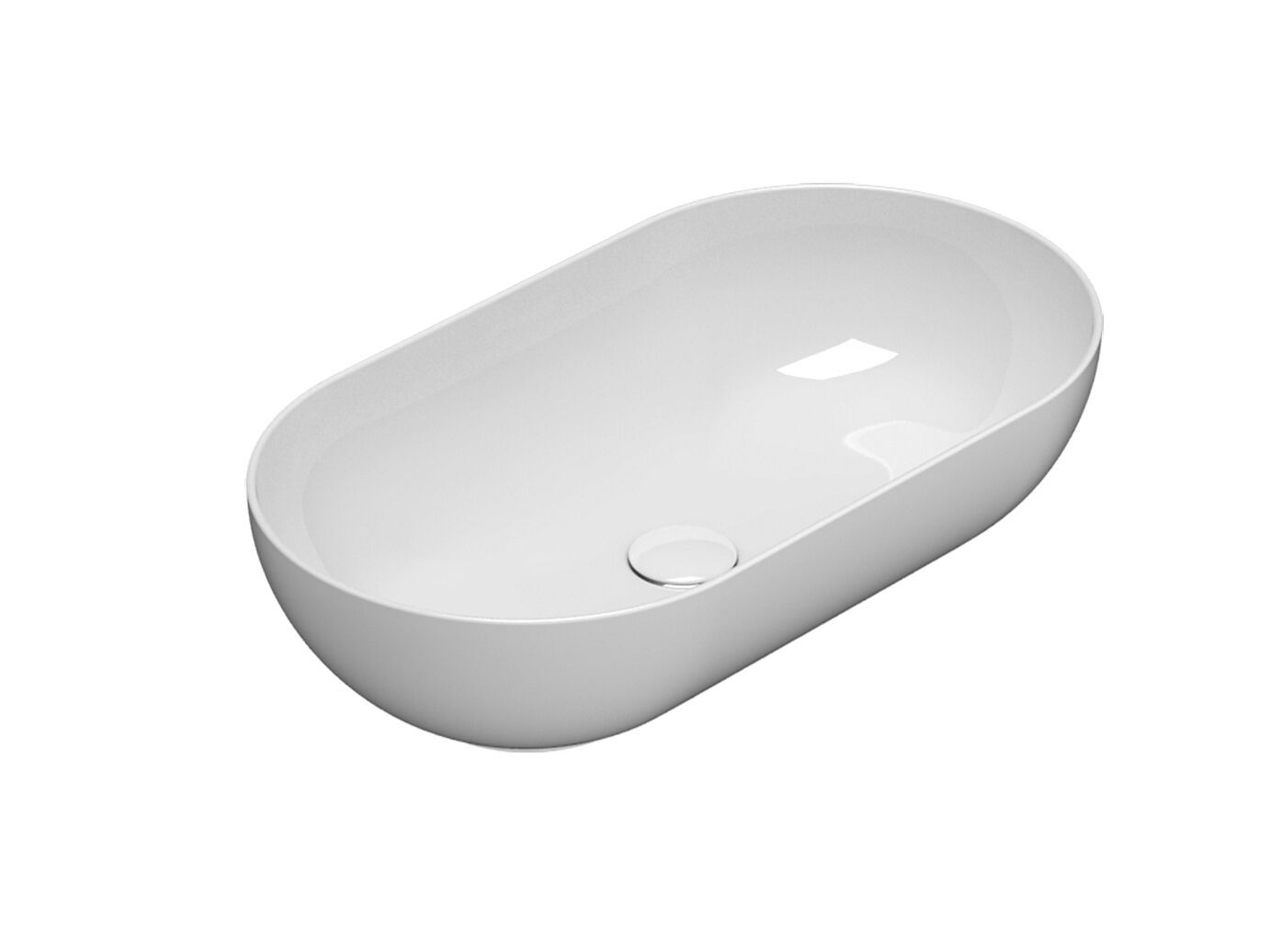 Керамическая овальная столешница с одной раковиной Ceramica Globo чаши ARCH-00059550