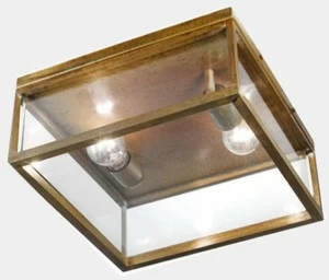 Il Fanale Уличный потолочный светильник из латуни и стекла Quadro 262.03.ot