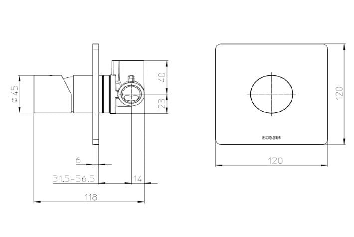 Хром латунь однорычажный смеситель для душа Bossini Teo ARCH-00075633 - Вид №1