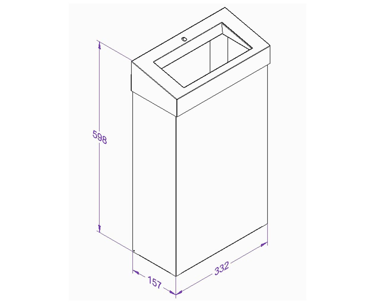 KSP106 Ведро с открытой крышкой STELLA SLIM, вместимость 27 л, полированная сталь Merida  - Вид №1