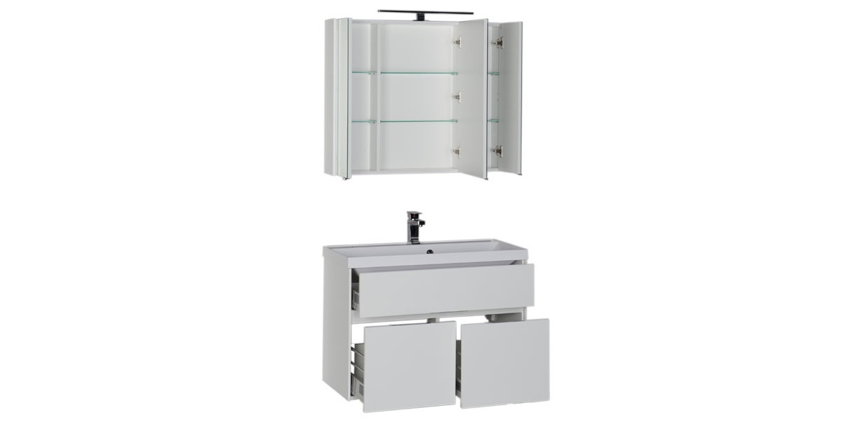 Комплект мебели Aquanet Латина 90 белый 00179840 - Вид №1