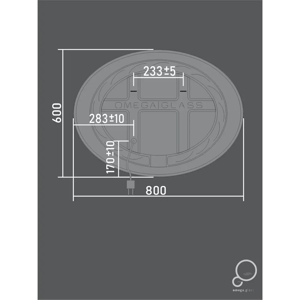 Зеркало для ванной Omega Glass Кан SD66 с подсветкой 80x60 см овальное 82809044 STLM-2196417 - Вид №7