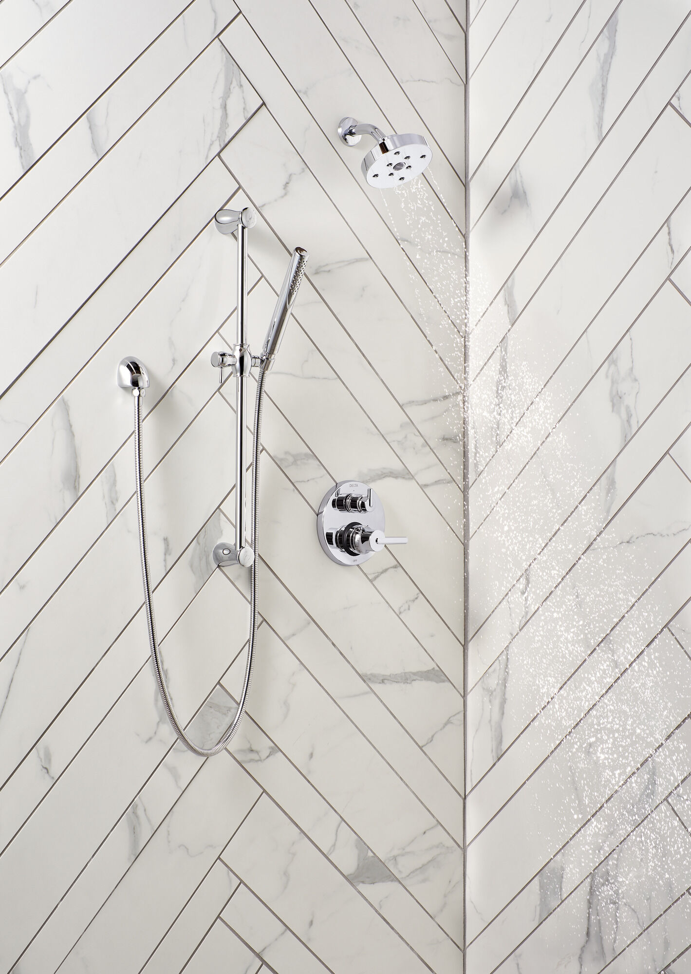 Трим клапана Contemporary Two Handle Monitor® серии 14 со встроенным переключателем на 3 положения Delta Faucet T24859-SS - Вид №4