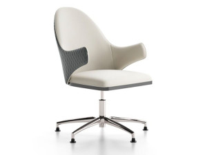 Кожаный офисный стул с подлокотниками с 5 спицами