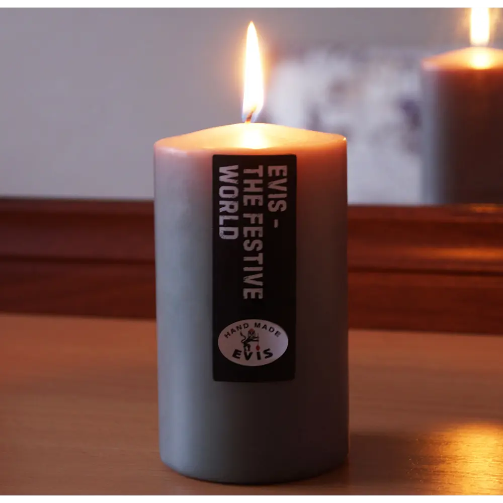 Свеча столбик Цилиндр серая 10 см EVIS STLM-2027326 - Вид №1