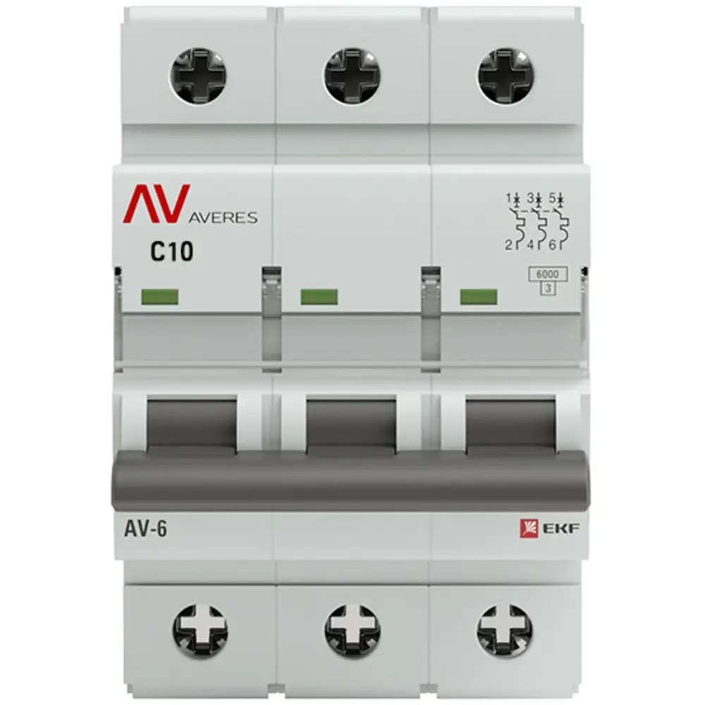 Автоматический выключатель EKF AV-6 3P для защиты электросети 84579885 STLM-0052247 - Вид №1