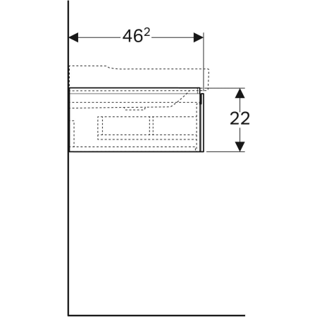 500.505.01.1 Шкафчик для раковины Geberit Xeno², с одним выдвижным ящиком Geberit  - Вид №4
