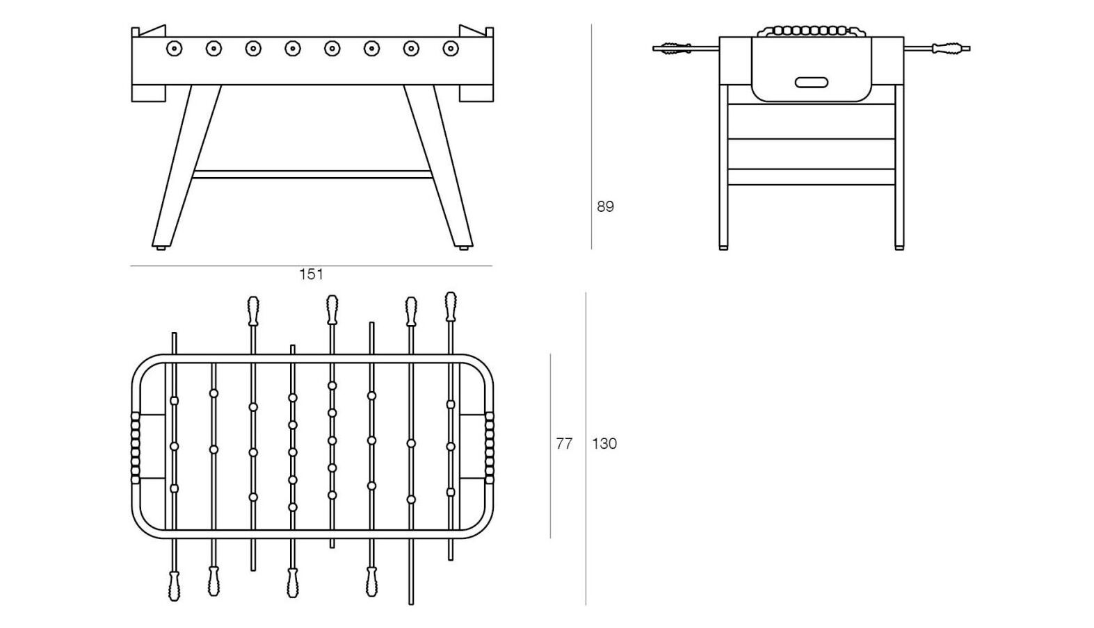 Прямоугольный кальциобалилья из красного дерева Il Giardino di Legno Toys ARCH-00072857 - Вид №2
