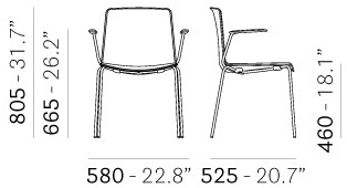 Pedrali Штабелируемый пластиковый стул для ресторана с подлокотниками Tweet sun-id-1386547 - Вид №14