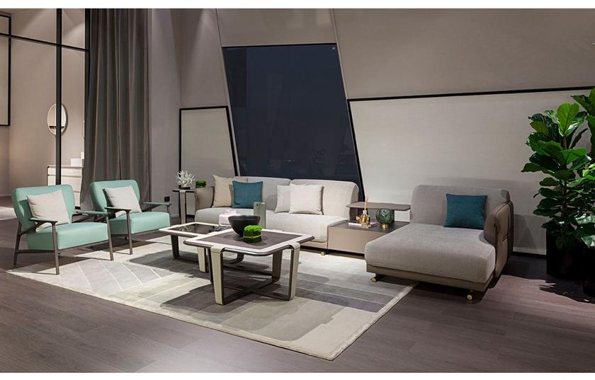 Turri Модульный диван из ткани и кожи с шезлонгом Vine sun-id-1353873 - Вид №2