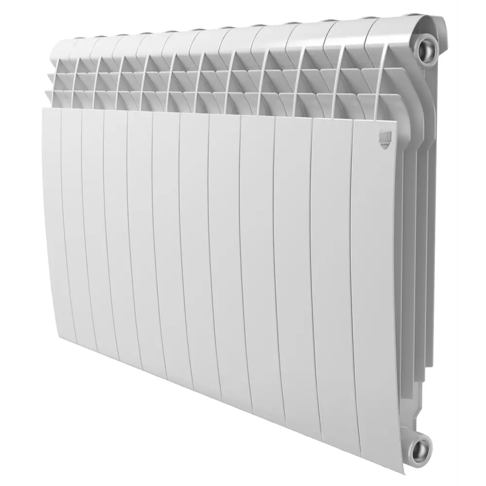 Радиатор секционный Royal Thermo Biliner Alum 500/87 12 секций боковое подключение алюминий белый 82258103 STLM-2182866 - Вид №1