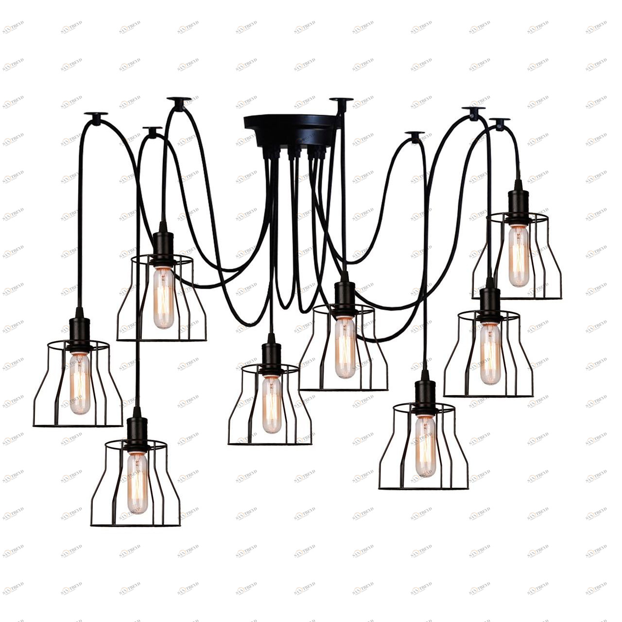 Люстра дизайнерская Burst черная 10163-8L SUPERNW БЕЗ ПЛАФОНОВ 056749 Черный 