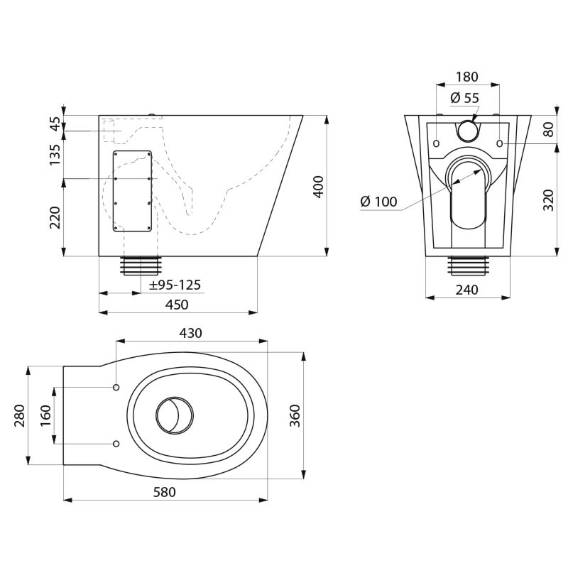 110100 Напольный унитаз BCN P DELABIE  - Вид №1
