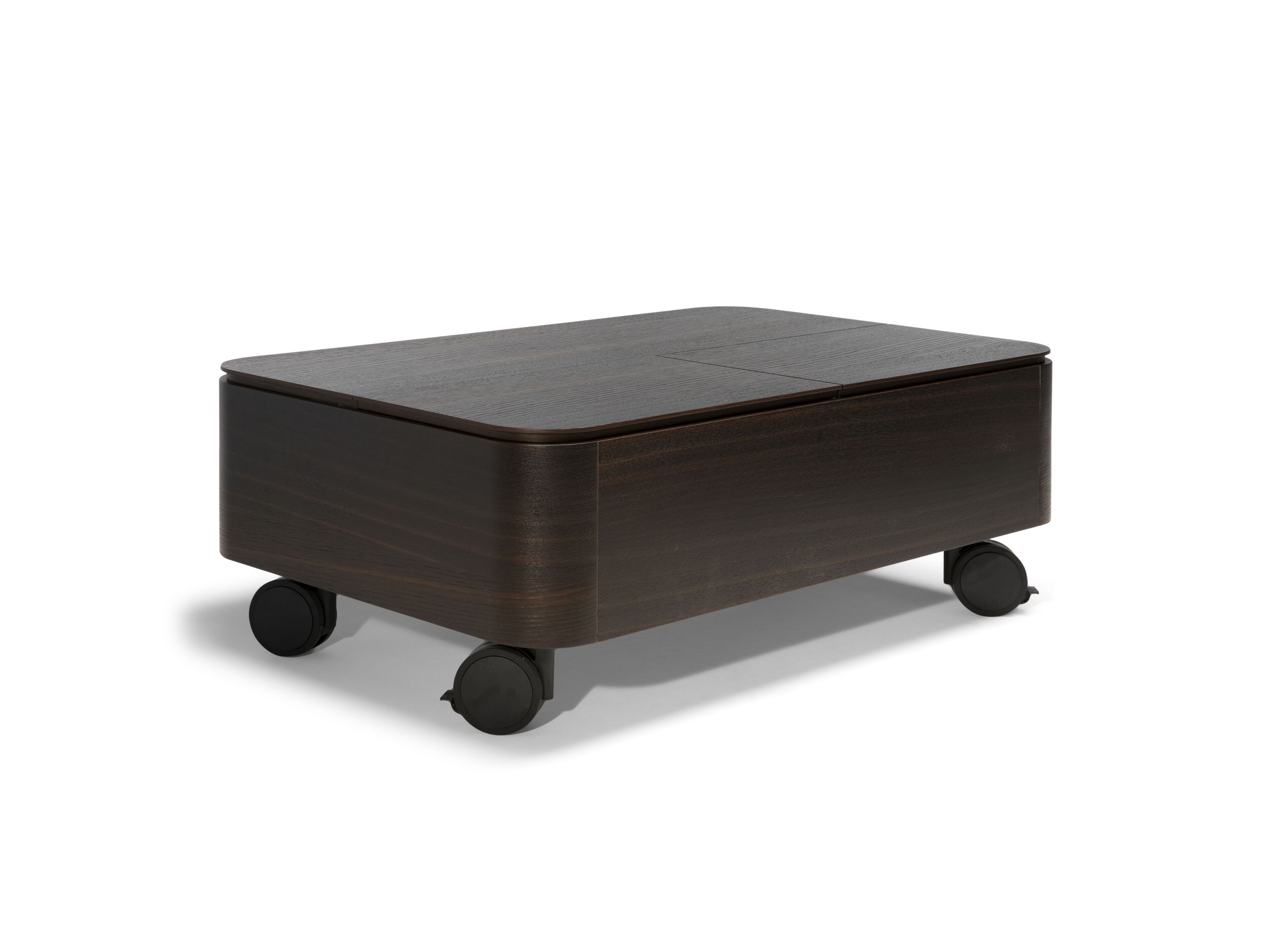 Деревянный журнальный столик с колесами и отсеком для хранения Natuzzi Italia SQUARE ARCH-00091390 - Вид №4