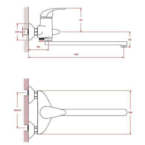 Orange Oscar M56-211cr однорычажный смеситель для ванны/душа Хром sun-id-1517091 - Вид №1
