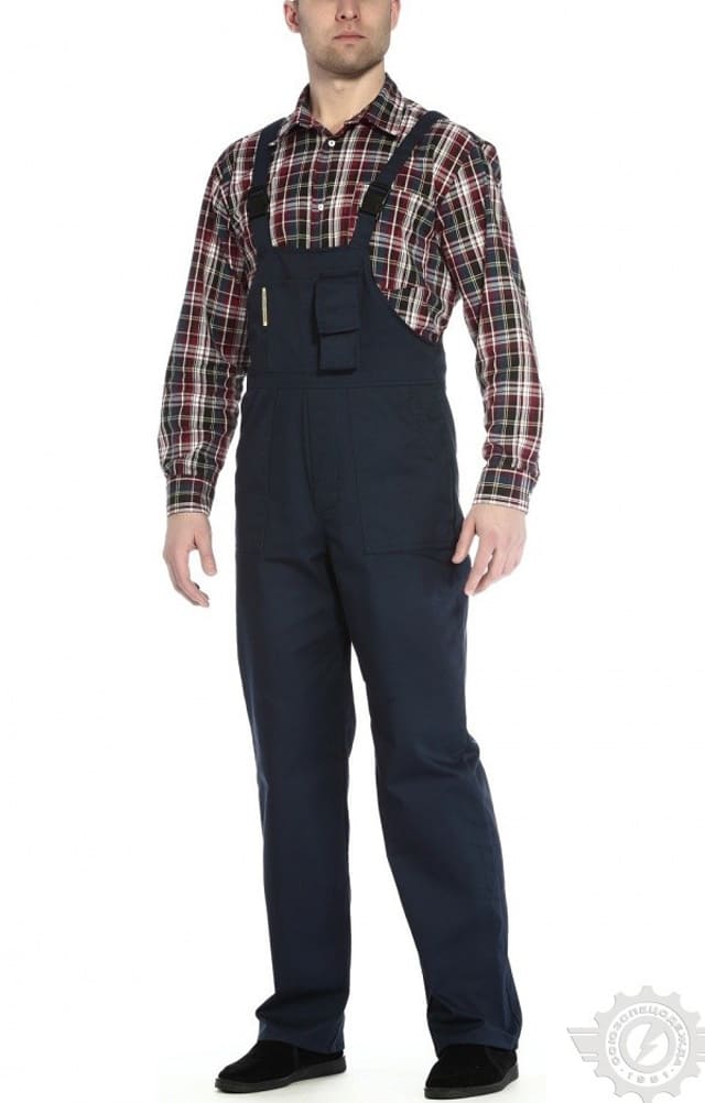 65634 Полукомбинезон "Эксперт-2" темно-синий  Летняя спецодежда  размер 52-54/170-176  - Вид №2