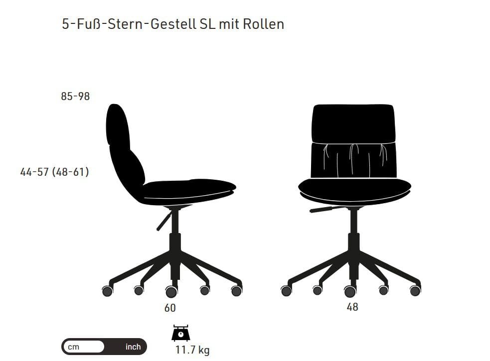 5-спицевое мягкое кресло с колесами KFF Faye Casual ARCH-00119745 - Вид №3