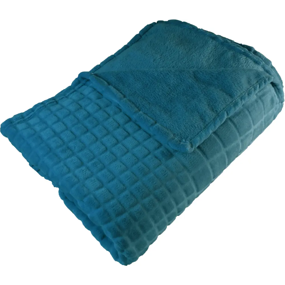 Плед Cuatro 200x220 см микрофибра цвет бирюзовый 85260774 STLM-2145065 Santreyd