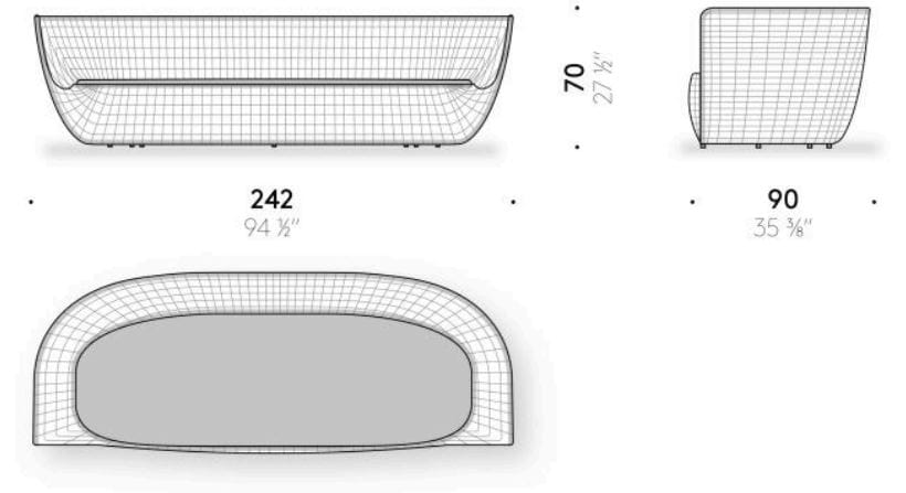 3-местный садовый диван из ПВХ DE PADOVA Afternoons ARCH-00152267 - Вид №5
