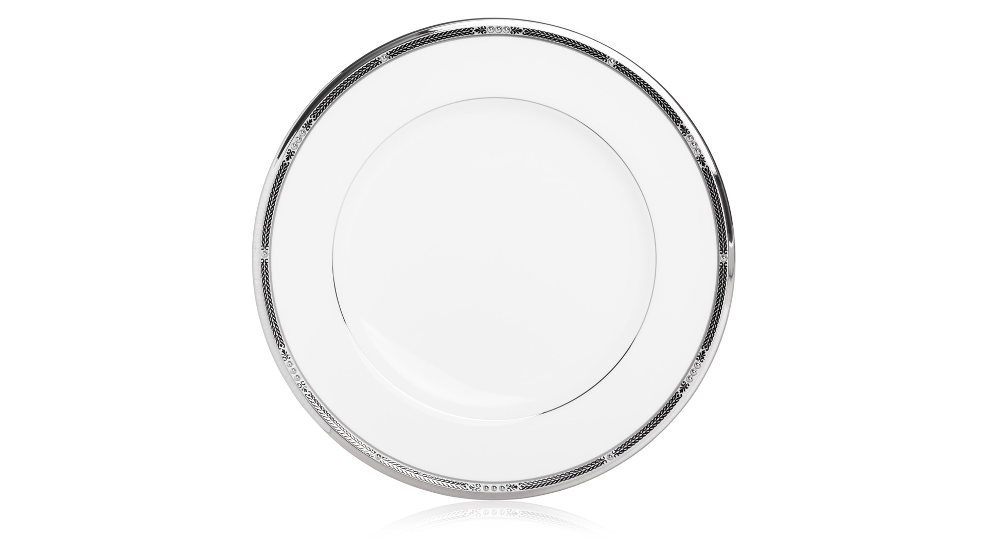 10654838 Noritake Набор тарелок обеденных Noritake "Чатлайн, платиновый кант" 28см, 6 шт Фарфор костяной  - Вид №1