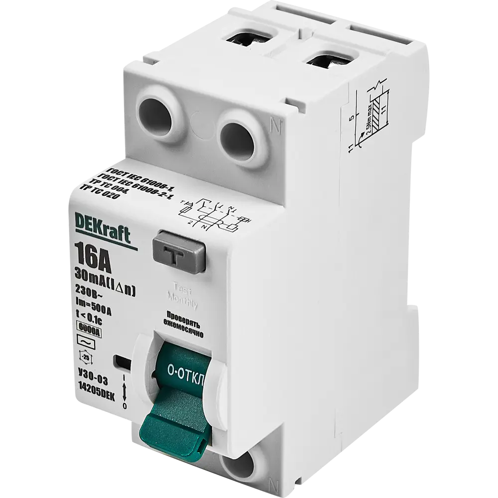 УЗО Dekraft ВДТ УЗО-03 — защита от токов утечки и возгораний 88461109 STLM-1108399