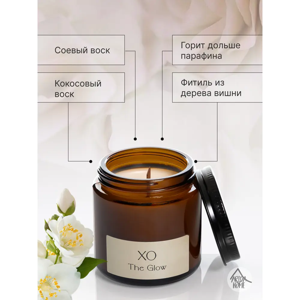 Свеча в стакане ароматизированная Arida Home Xo The Glow 89389538 STLM-2053935  - Вид №2