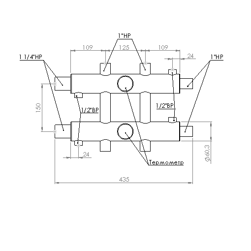 Купить Распределительный коллектор 85 кВт, 3 контура Прокситерм GK323 - Вид №4