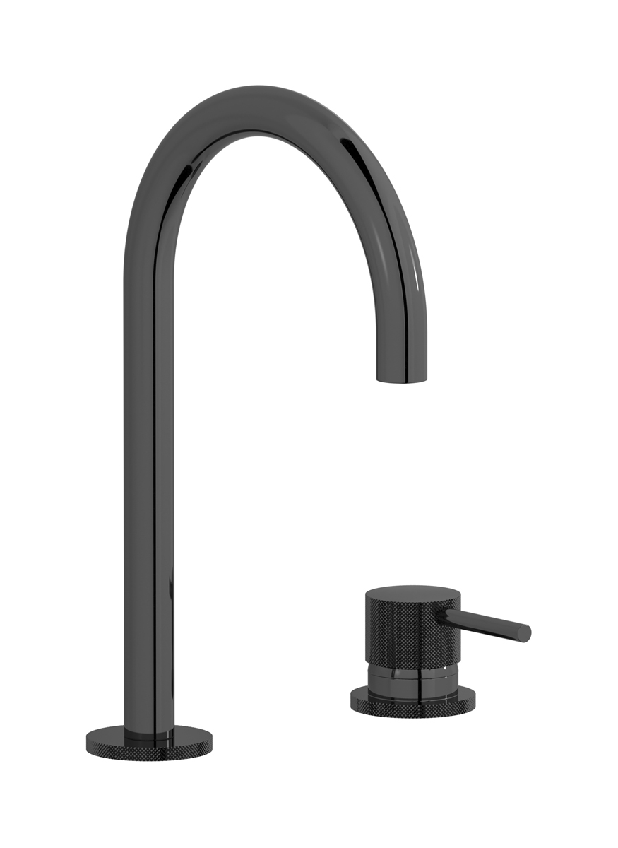 Смеситель для раковины на 2 отверстия. WE ARE IB id394cf Black Chrome Industria