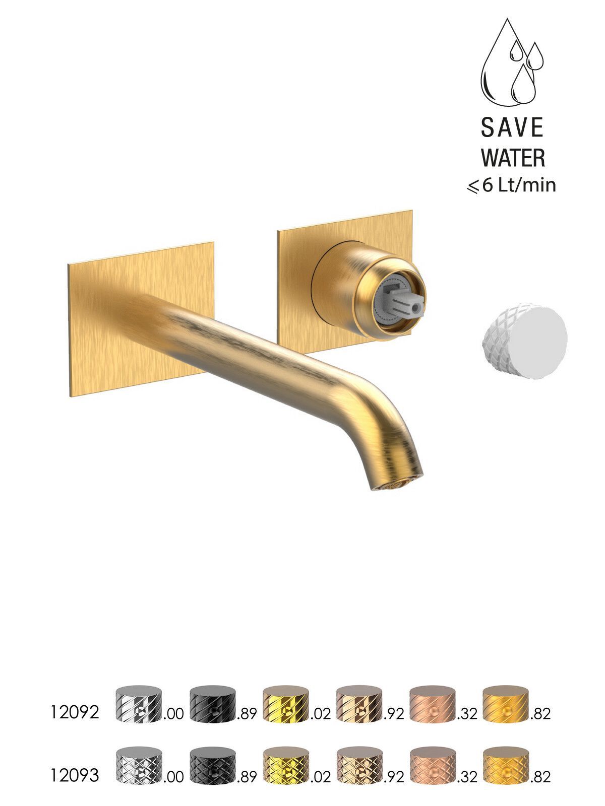 Настенный смеситель для раковины без слива с ограничителем расхода Rubinetterie Frattini Pepe XLS ARCH-00093332 - Вид №25