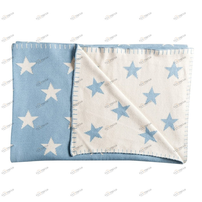 Плед детский хлопковый 95х120 см голубой Big Star SCHARDT  00-3880136 Голубой Santreyd 